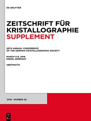 cover image of 26th Annual Conference of the German Crystallographic Society, March 5–8, 2018, Essen, Germany
